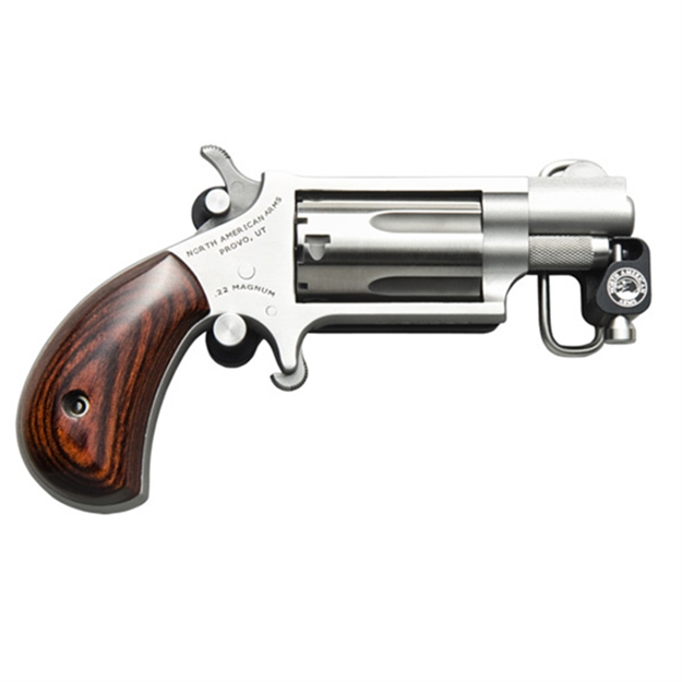 Picture of North American Arms Mini Revolver, 22 Wmr, 1-1/8" Bbl, Stainless, With Oval Skeleton Belt Buckle, 5-Rnd 22MSBBS 744253003370