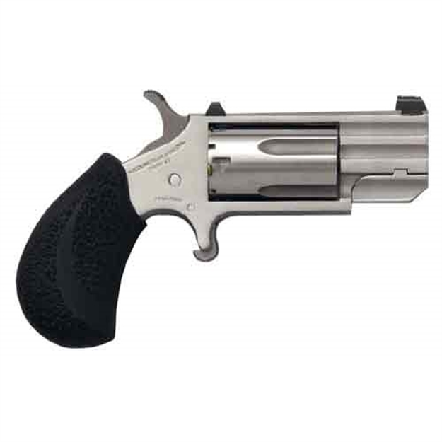 Picture of North American Arms Pugd Pug  22 Wmr 5 Shot 1" Stainless Steel Barrel, Frame & Cylinder, Black Pebbled Rubber Grip, Exposed Hammer NAA-PUG-D