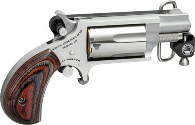 Picture of North American Arms Mini-Revolvr 22Wmr 1-1/8" S/S Matte Wood W/Belt Buckle NAA22MSBBS