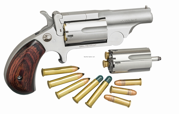 Picture of North American Arms Ranger Revolver 22 Mag/ 22 Lr, 1.63" Ribbed Bbl, S/S, Wood Grip, 5 RD