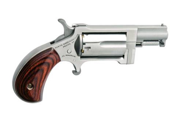 Picture of North American Naa Sidewinder Revolver 22 Lr, 1 In, Wood Grp, 5 Rnd, Fiber Optics, Std S/S Frame, Std Trgr NAA-SWC