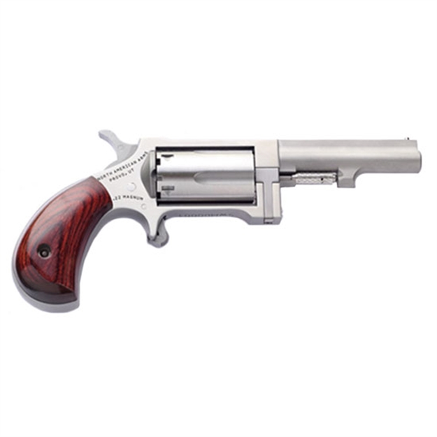 Picture of North American Arms Swc250 Sidewinder  22 LR 22 Wmr 5 Shot 2.50" Stainless Steel Barrel, Frame & Cylinder, Rosewood Birdshead Grip Exposed Hammer NAA-SWC-250