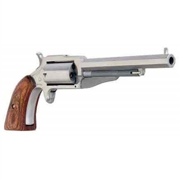 Picture of North American Arms 18604 1860 The Earl *Ca Compliant 22 Wmr 5 Shot 4" Stainless Steel Barrel, Frame & Cylinder, Rosewood Boot Grip, Exposed Hammer NAA-1860-4 744253001987