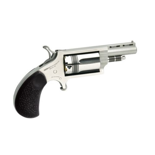 Picture of North American Arms 22Mtw Wasp  22 Wmr 5 Shot 1.63" Stainless Steel Vent Rib Barrel, Stainless Steel Frame & Cylinder, Black Pebbled Rubber Grip, Exposed Hammer NAA-22M-TW