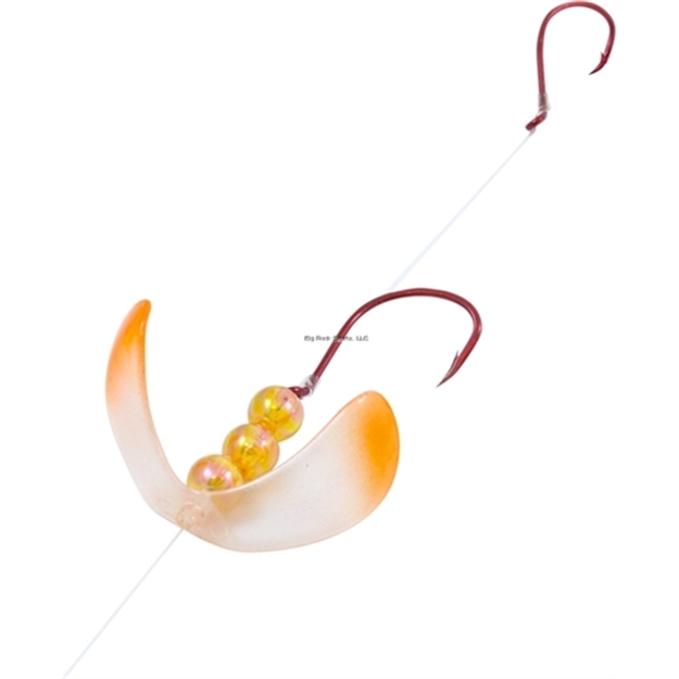 Picture of Northland Fishing Tackle Butterfly Blade Harness 60" Snell, #1 Blade, #2 And #4 Hook, Clear Tip Orange, 6 Strip Card