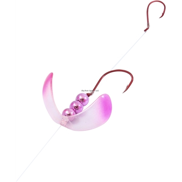 Picture of Northland Fishing Tackle Butterfly Blade Harness 60" Snell, #1 Blade, #2 And #4 Hook, Clear Tip Pink, 6 Strip Card