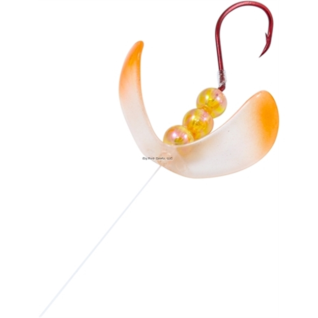 Picture of Northland Fishing Tackle Butterfly Blade Rig, 60" Snell, #1 Blade, #2 Hook, Clear Tip Orange, 6 Strip Card