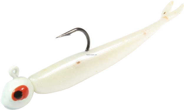 Picture of Northland Fishing Tackle Impulse Rigged Mini Smelt, 1/32Oz, 1-1/4", Glo White, 2 Rigged, 2 Replacement Tails