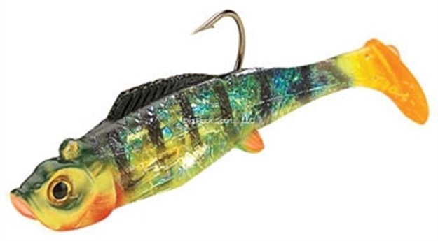 Picture of Northland Fishing Tackle Mimic Minnow Shad Swimbait 2 1/2", 1/4 Oz, 2/0 Hook, Perch 2/Card