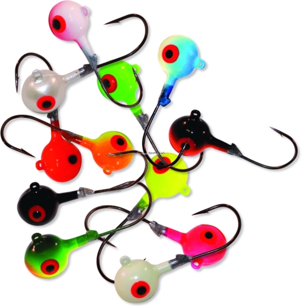 Picture of Northland Fishing Tackle Neon RZ Jig Head 1/4 Oz, 4/Cd UV Assorted