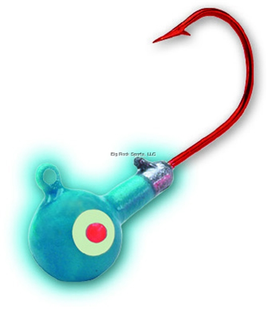 Picture of Northland Fishing Tackle Super-Glo Jig 1/8 Oz, 1/0 Red Hook, 5/Cd Super-Glo Blue