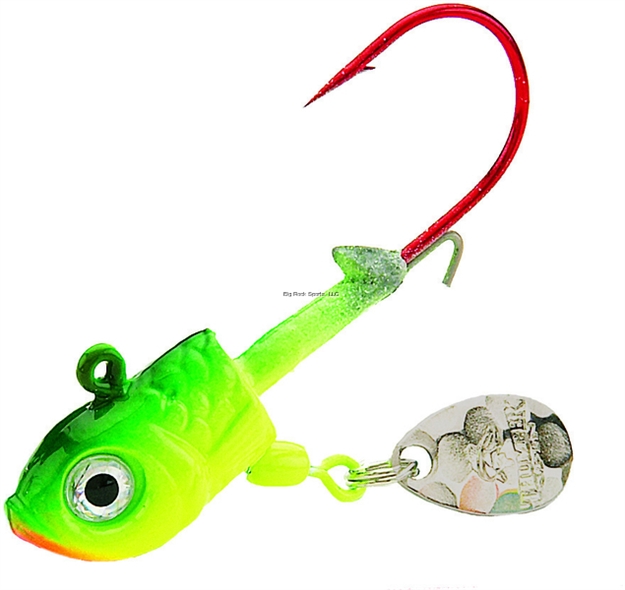Picture of Northland Fishing Tackle Thumper Jighead, With Spinner, 1/8 Oz, SZ 1 Hook, Firetiger, 2/Card
