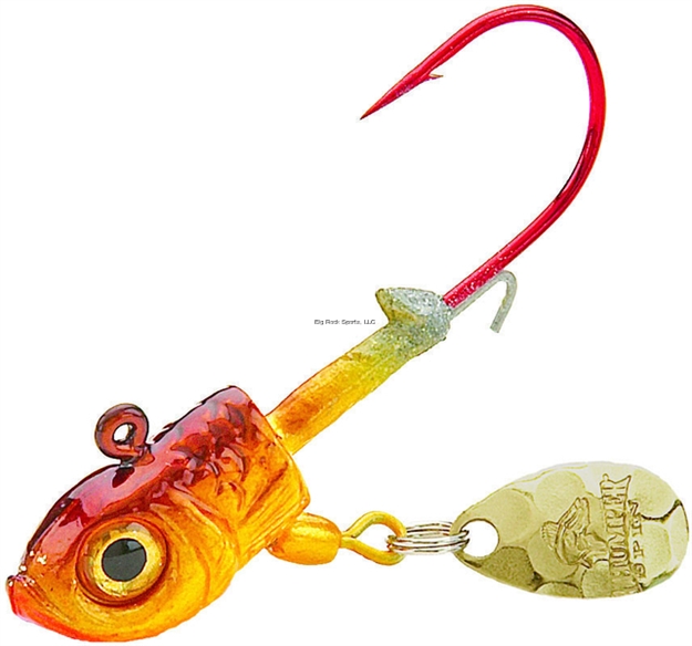 Picture of Northland Fishing Tackle Thumper Jighead, With Spinner, 1/8 Oz, SZ 1 Hook, Gold Shiner, 2/Card