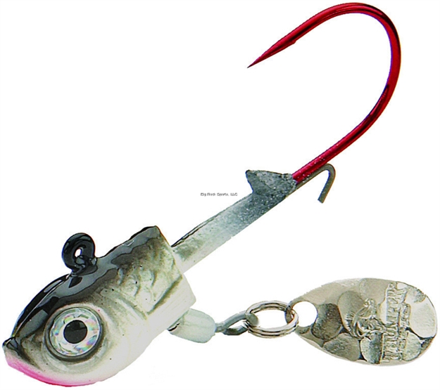 Picture of Northland Fishing Tackle Thumper Jighead, With Spinner, 1/8 Oz, SZ 1 Hook, Silver Shiner, 2/Card