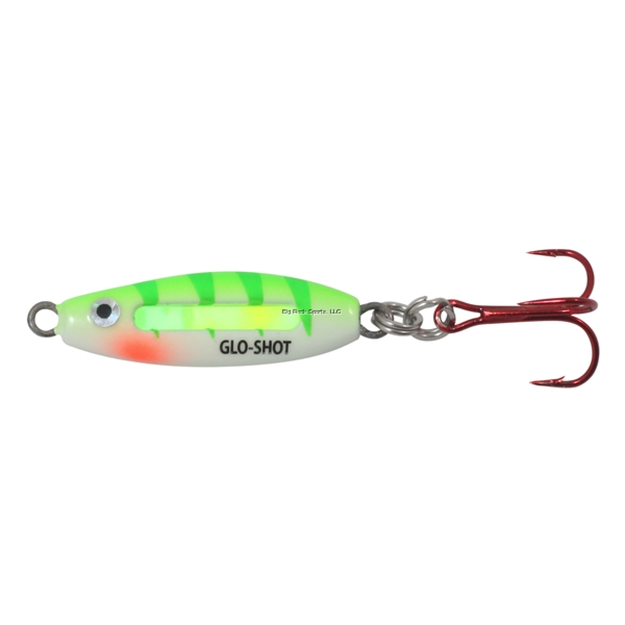 Picture of Northland Glo-Shot Fire-Belly Spoon, 2 1/2", 1/4 Oz, #8 Hook, UV Glo Perch, 1Cd