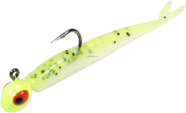 Picture of Northland Fishing Tackle Impulse Rigged Mini Smelt, 1/32Oz, 1-1/4", Chartreuese Shad, 2 Rigged, 2 Replacement Tails