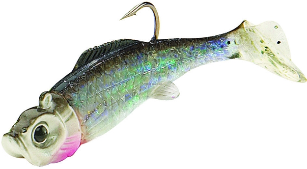 Picture of Northland Fishing Tackle Mimic Minnow Shad Swimbait, 1 1/2", 1/32 Oz, SZ 4 Hook, Silver Shiner, Strip Card