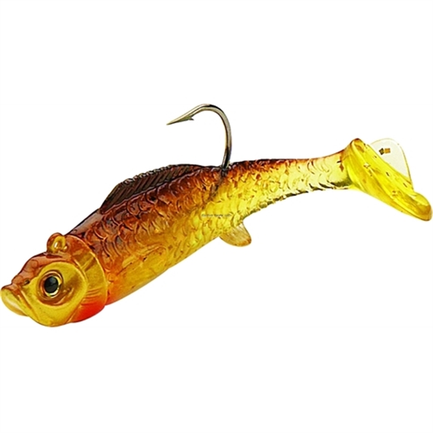 Picture of Northland Fishing Tackle Mimic Minnow Shad Swimbait, 1 7/8", 1/16 Oz, SZ 2 Hook, Gold Shiner, Strip Card