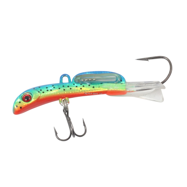 Picture of Northland Rattlin' Puppet Minnow, 2 1/2", 1/4 Oz, #10 Treble, #2/0 Back Hook, Hot Steel, 1Cd