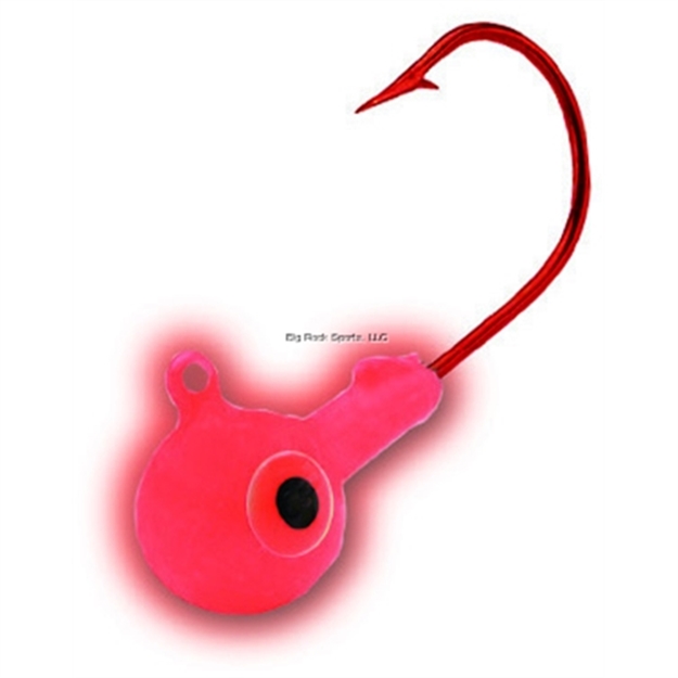 Picture of Northland Fishing Tackle Super-Glo Jig 1/8 Oz, 1/0 Red Hook, 5/Cd Super-Glo Red