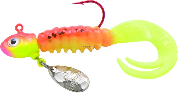 Picture of Northland Thumper Crappie King Jig, With Spinner, 1/16 Oz, SZ 2 Hook, Perch, 6/Card