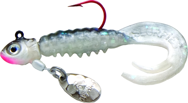 Picture of Northland Thumper Crappie King Jig, With Spinner, 1/32 Oz, SZ 4 Hook, Silver Shiner, 6/Card