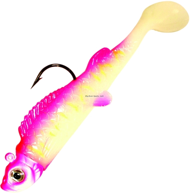 Picture of Northland Fishing Tackle UV Mimic Minnow Swimbait, 1 1/2", 1/32 Oz, SZ 4 Hook, Pink Tiger, Strip Card