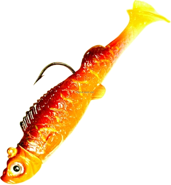 Picture of Northland Fishing Tackle UV Mimic Minnow Swimbait, 2 3/4", 3/8 Oz, 3/0 Hook, Tech Tiger, Strip Card
