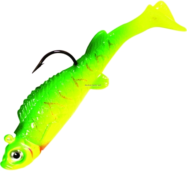 Picture of Northland Fishing Tackle UV Mimic Minnow Swimbait, 2 3/4", 3/8 Oz, 3/0 Hook, Watermelon Tiger, Strip Card