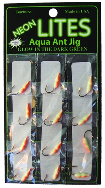 Picture of Northwest Metro Tackle Aqua Ant Jig #8 Glow Green/Orange 12 Strip Card
