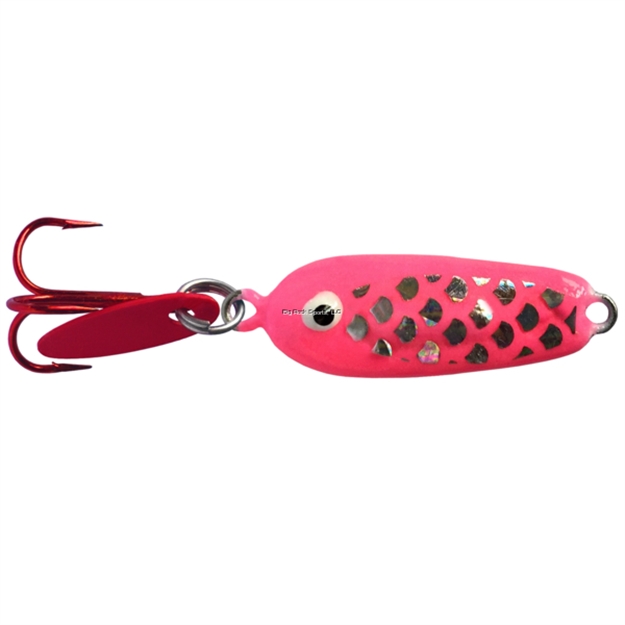 Picture of Northwest Metro Tackle Glass Rat'lr Hammer Spoon 1/4 OZ Glow Aqua Pink