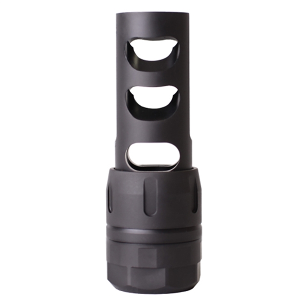 Picture of  Nosler 97230 Muzzle Brake Muzzle Brake Black 5/8" 24 Tpi Threads For 338 Cal 054041972307
