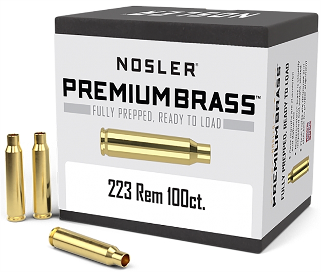 Picture of  Nosler 10098 Premium Brass Unprimed Cases 223Rem Rifle Brass 100/Box 054041100984