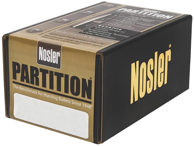 Picture of Nosler Rifle Bullets 22Cal 60Gr Partition Spitzer .224 50Bx 16316 054041163163