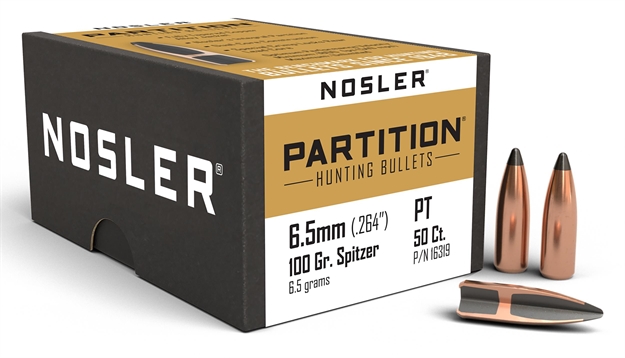 Picture of  Nosler 16319 Partition  6.5 Creedmoor 100Gr Partition Spitzer 50/Box