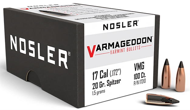 Picture of Nosler Varmageddon Rifle Bullets 17 Cal 20Gr FB Tipped (100 Bx) 17210 054041172103