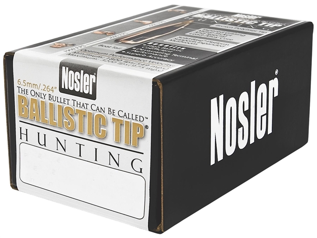 Picture of Nosler Rifle Bullets 6.5Mm 100Gr Ballistic Tip Spitzer .264 Brown Tip 50Bx 26100 054041261005