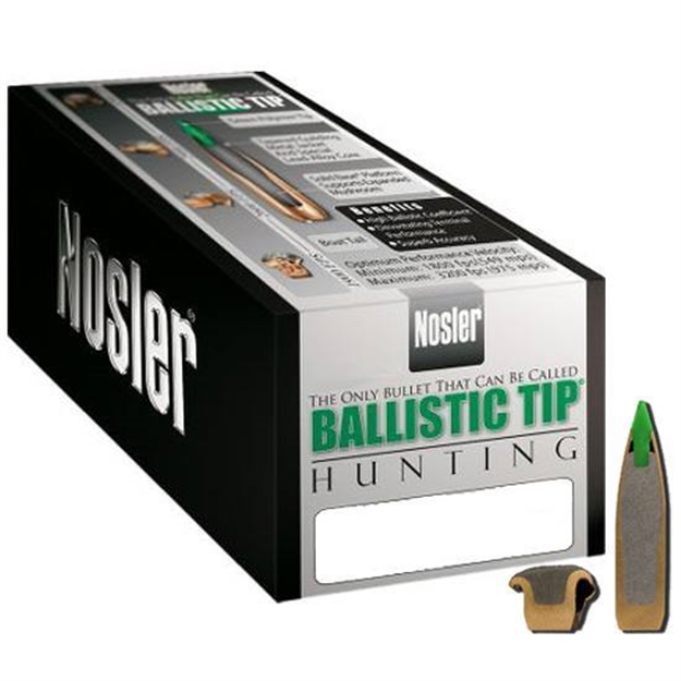 Picture of Nosler Rifle Bullets 270Cal 130Gr Ballistic Tip Spitzer .277 Yellow Tip 50Bx 27130