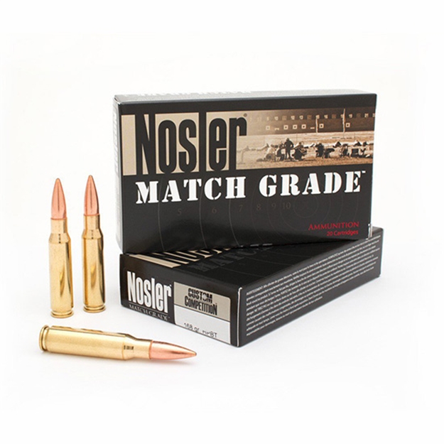 Picture of  Nosler 51287 Match Grade  28Nosler 168Gr Custom Competition Hollow Point Boat Tail 20 Per Box/10 Case