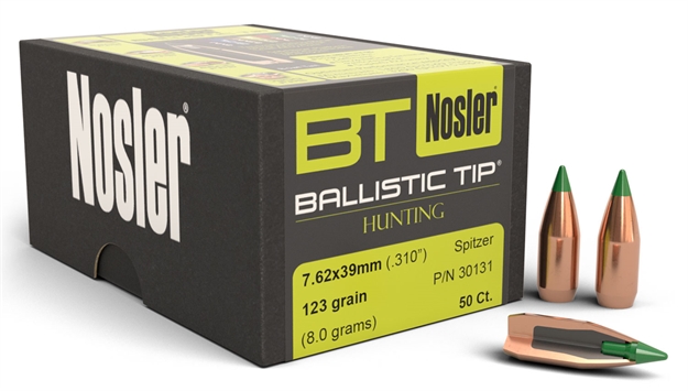 Picture of  Nosler 30131 Ballistic Tip  7.62X39mm 123Gr Spitzer Boat Tail 50/Box