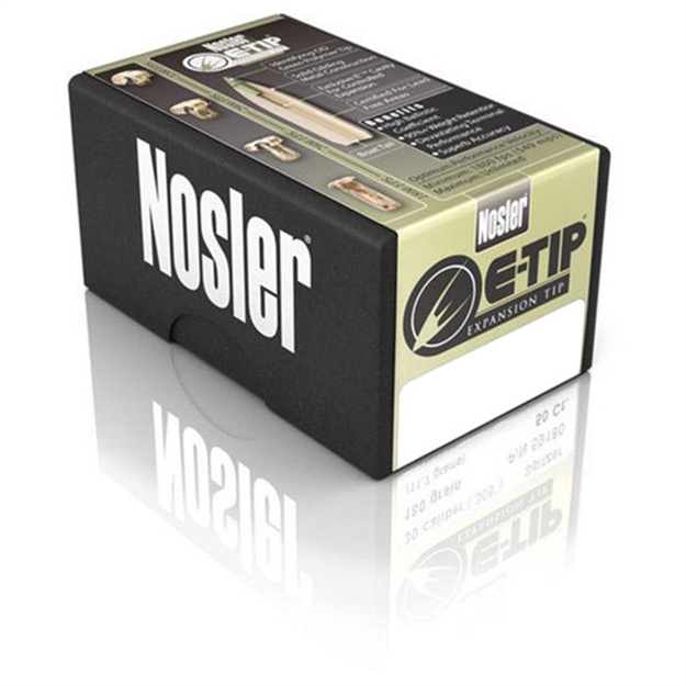 Picture of  Nosler 59180 E-Tip  30Cal 180Gr Spitzer 50/Box