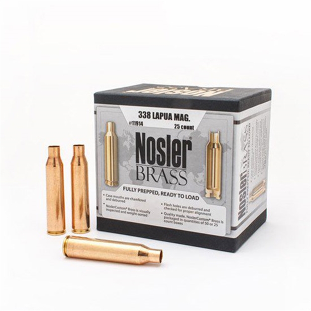 Picture of Nosler Custom Brass, 338 Lapua (25 Ct.) 11914 054041119146