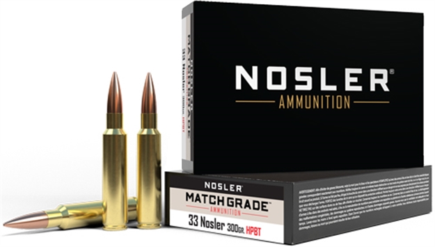 Picture of  Nosler 60031 Match Grade  33Nosler 300Gr Custom Competition Hollow Point Boat Tail 20 Per Box/10 Case