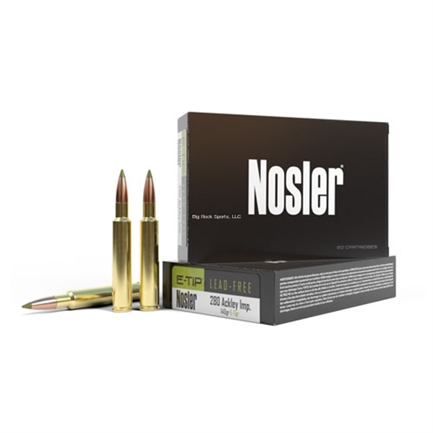 Picture of  Nosler 40067 E-Tip  280Ackley Improved 140Gr E Tip Lead Free 20 Per Box/10 Case 054041400671
