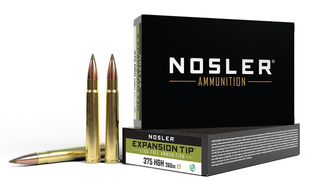 Picture of  Nosler 40395 E-Tip  375H&Hmag 260Gr E Tip Boat Tail 20 Per Box/10 Case