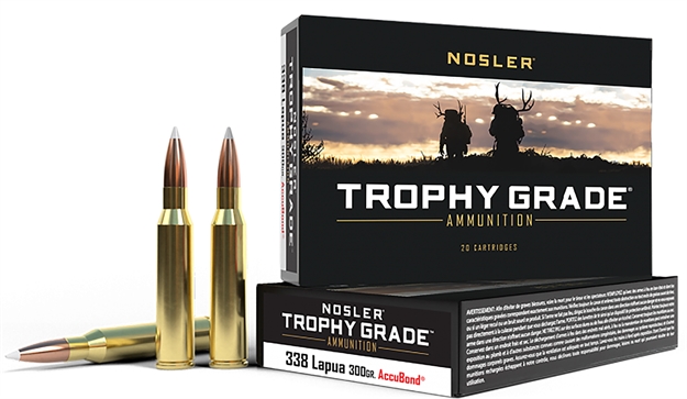 Picture of  Nosler 49323 Trophy Grade  338Lapuamag 300Gr Nosler Accubond 20 Per Box/10 Case 054041493239