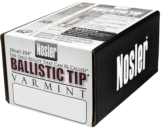 Picture of Nosler Rifle Bullets 20Cal 40Gr Ballistic Tip Sp/Maroon Tip 100Pk 52111 054041521116