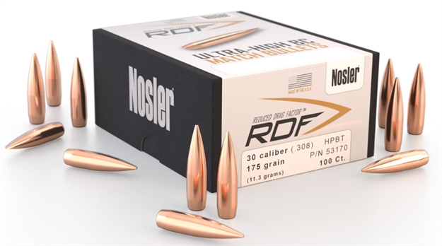 Picture of Nosler Rdf Reduced Drag Factor Rifle Bullets, 30 175 Hpbt Bullets 100 CT 53170