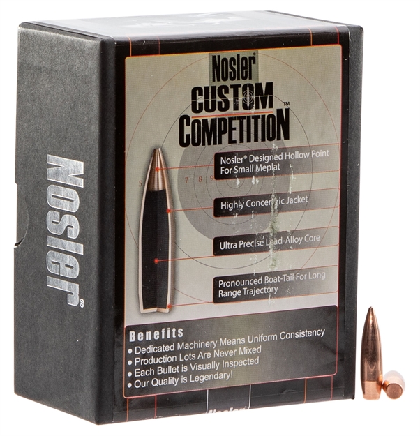 Picture of Nosler 53430 Custom Competition  6.5Mm .264 100 GR Hollow Point Boat Tail 200 Box