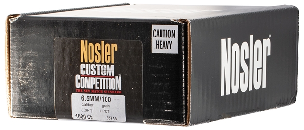 Picture of Nosler 53744 Custom Competition  6.5Mm .264 100 GR Hollow Point Boat Tail (Hpbt) 500 Box
